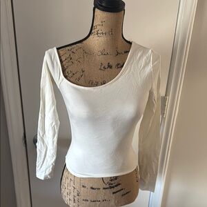 Women's White Long Sleeve Top